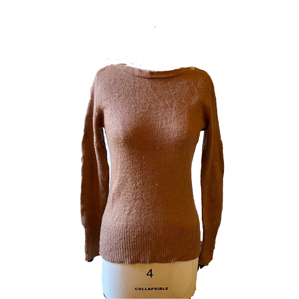 J Crew Brown Wool Boatneck Sweater